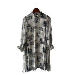 Hi There Karen Walker Pleated Mini Dress White Women's Size 5 Excellent EUC